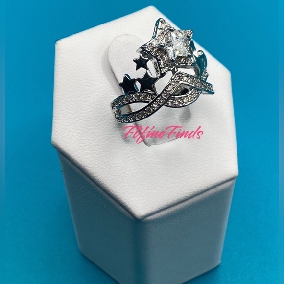 ⭐️Sterling Silver Shooting Star CZ Diamond Shooting Star Ring - Picture 4 of 13